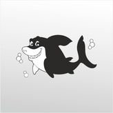 30 cm Tatlı Köpek Balığı Folyo Sticker