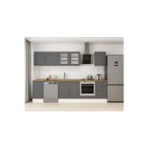 300X210 Cm Klasik Mebran Mutfak Dolabı Beyaz M-E90S40S50-3 Mebran | Antrasit - Suntalam