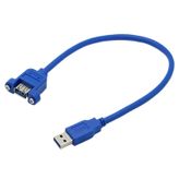 30Cm Usb 3.0 Panel Tipi Erkek Dişi Uzatma Kablosu Panel Mount