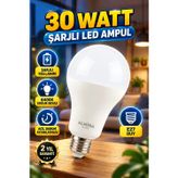 30W Şarjlı Led Ampul – E27 Duy 6400K Soğuk Beyaz Acil Durum Aydınlatması
