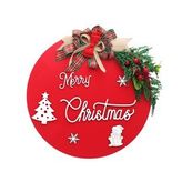 35cm Yılbaşı Kapı Süsü Merrry Christmas Çiçekli