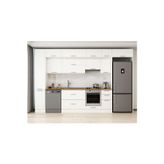 360X240 Cm Klasik Mebran Mutfak Dolabı Beyaz Mbb-E80B40S40-1 Mebran | Beyaz - Suntalam