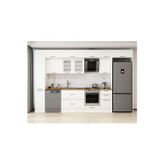 365X240 Cm Klasik Mebran Mutfak Dolabı Beyaz Mbb-E80B40S45-3 Mebran | Antrasit - Suntalam