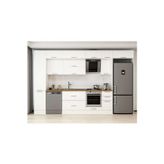 365X240 Cm Klasik Mebran Mutfak Dolabı Beyaz Mbb-E80B45S40-2 Mebran | Beyaz - Suntalam