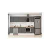 370X222 Cm Klasik Mebran Mutfak Dolabı Beyaz Mb-E80S45S45-2 Mebran | Antrasit - Suntalam
