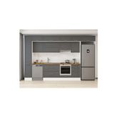 370X240 Cm Klasik Mebran Mutfak Dolabı Beyaz Mbb-E80B40S50-1 Mebran | Antrasit - Suntalam