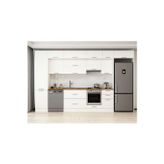375X240 Cm Klasik Mebran Mutfak Dolabı Beyaz Mbb-E80B50S45-1 Mebran | Beyaz - Suntalam