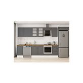 380X222 Cm Klasik Mebran Mutfak Dolabı Beyaz Mb-E90S45S45-3 Mebran | Antrasit - Suntalam