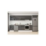 390X222 Cm High Gloss Mutfak Dolabı Mb-E90S60S40-1 High Gloss | Antrasit - Suntalam