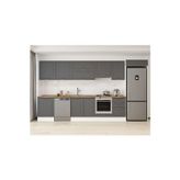 390X222 Cm Klasik Mebran Mutfak Dolabı Beyaz Mb-E80S60S50-1 Mebran | Antrasit - Suntalam