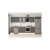 395X222 Cm Klasik Mebran Mutfak Dolabı Beyaz Mb-E90S45S60-3 Mebran | Antrasit - Suntalam