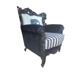 3A Mobilya 3A MOBİLYA DİGİTAL BLACK RETRO BERJER
