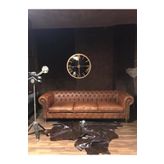 3A Mobilya Pisa Hakiki Deri Chesterfield Kanepe