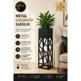 3Art Metal Dekorasyon Tic.Ltd.Şti Dekoratif Metal Saksılık – Lazer Kesim Desenli Saksı Standı, Modern İç Mekan Çiçeklik