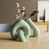 3D Baskı Interlocking Vazo - Iç Içe Geçen Dekoratif Vazo-Mint - Siyah