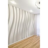 3D Modern Dalgalı Çizgi Efektli Tek Parça Tekstil Duvar Kağıdı, 240 x 240
