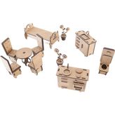 3D Sergi 3D Ahşap Puzzle Ev Eşyaları Set 2 - 105 Parça