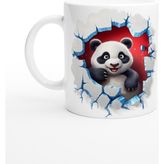 3D Sevimli Panda Baskılı Kupa Bardak - Renkli