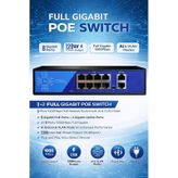 3DCool 3D-PSF08-FG 10 Port Gigabit PoE Kamera Switch 120W
