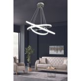 3'lü Çember LED Avize - - Krom - Kumandalı