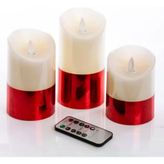 3LÜ KUMANDALI KIRMIZI LEDLİ MUM SET 20