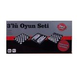 3lü Manyetik Satranç Dama Tavla Oyun Seti