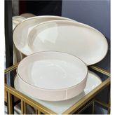 3'lü Modern Gold Salata Kayık Kase Seti