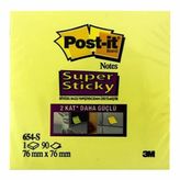 3M Post-It Super Sticky 654S 90 Yaprak Kanarya Sarısı Not Kağıdı