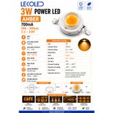 3W POWER LED AMBER 700mA 100 Adet