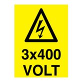 3x400 Volt Uyarı Tabelası - 50x70 Foreks - VOL13