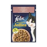 4 ADET Felix Sensations Somonlu Ve Karidesli Yaş Kedi Maması 85 Gr