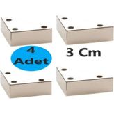4 Adet Üçgen, Masa, Dolap Piramit Mobilya Ayağı 3 cm Beyaz