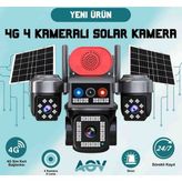 4 Kameralı Pulnix 3ptz 12MP 10X Zoom Aov 4g Çift Güneş Solar