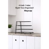 4 Katlı Metal Organizer Tava Rafı - Tek Ebat