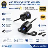 4 Pin Mini AHD 720P/Analog NTSC 18.5 mm Balıkgözü Kelebek tampon uyumlu Su Geçirmez Arka Geri Görüş Kamerası