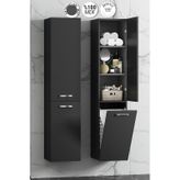 40 167 Cm Antrasit Gri Mat Mdf Asma Sepetli Banyo Boy Dolabı Antrasit - Gri
