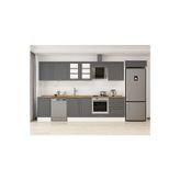 400X222 Cm Klasik Mebran Mutfak Dolabı Beyaz Mb-E90S50S60-3 Mebran | Antrasit - Suntalam