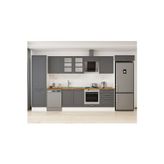 400X222 Cm Klasik Mebran Mutfak Dolabı Beyaz Mbb-E80B60S60-3 Mebran | Antrasit - Suntalam