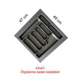 47/49 Cm Cekmece Içi Kasıklık Grı 42/40 Cm Kadar Kesılebılır