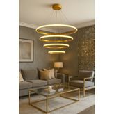 4'lü Çember Modern Sarkıt LED Avize - Gold - 1