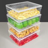 4'lü Derin Mikrodalga Uyumlu Erzak Gıda Saklama Kabı - Şeffaf Kapak Düzenleyici Organizer Set 5300ML