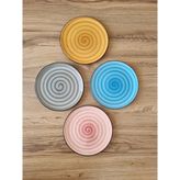 4'lü Set Renkli Pasta Tabağı - Çok Renkli