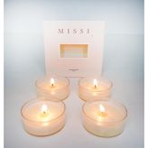 4LÜ VANİLYA SANDAL KOKULU BİTKİSEL TEALIGHT MUM SETİ