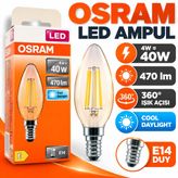 4W 40W E14 Ilık Beyaz Led Ampul