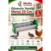 5 Adet 25 cm Galvaniz Metal Güvercin Yemliği – Tavuk, Bıldırcın ve Keklik İçin Kümes Kafes Yem Kabı