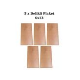 5 Adet Delikli Bakır Plaket - 6X13