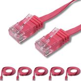 5 adet IRENIS CAT6 Kablo Yassı Ethernet Network Lan Ağ Kablosu 10 Metre Fuşya