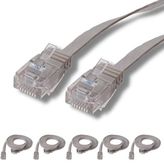 5 adet IRENIS CAT6 Kablo Yassı Ethernet Network Lan Ağ Kablosu 10 Metre Gri