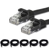 5 adet IRENIS CAT7 Kablo Ethernet Network İnternet LAN Kablosu 10 Metre Siyah