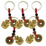5 Adet Maneki Neko Metal Anahtarlık Feng Shui Şans ve Bereket Parası